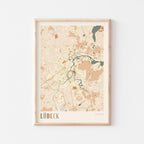 lubeck germany map poster - image 1