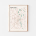 magdeburg germany map poster - image 1