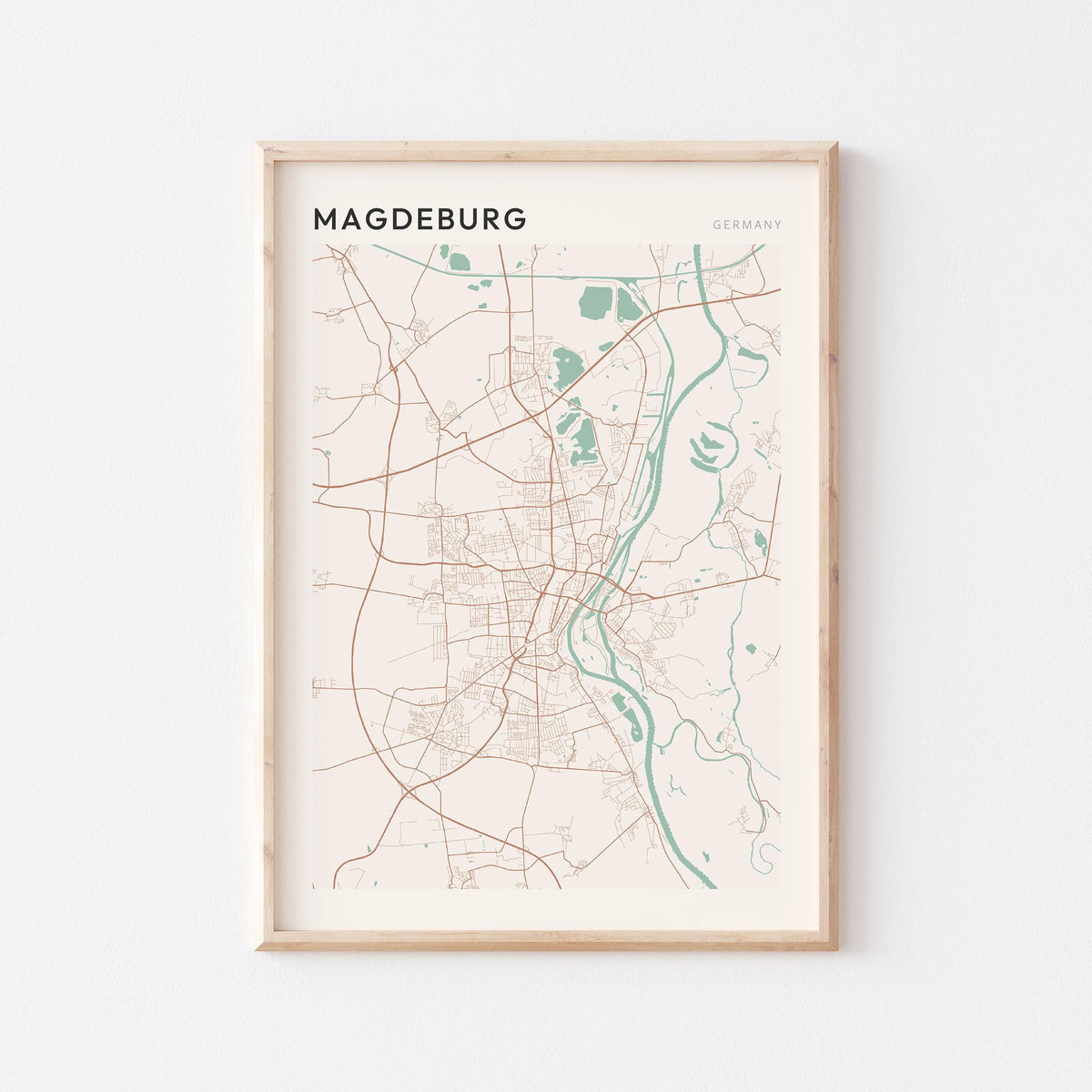 magdeburg germany map poster - image 1