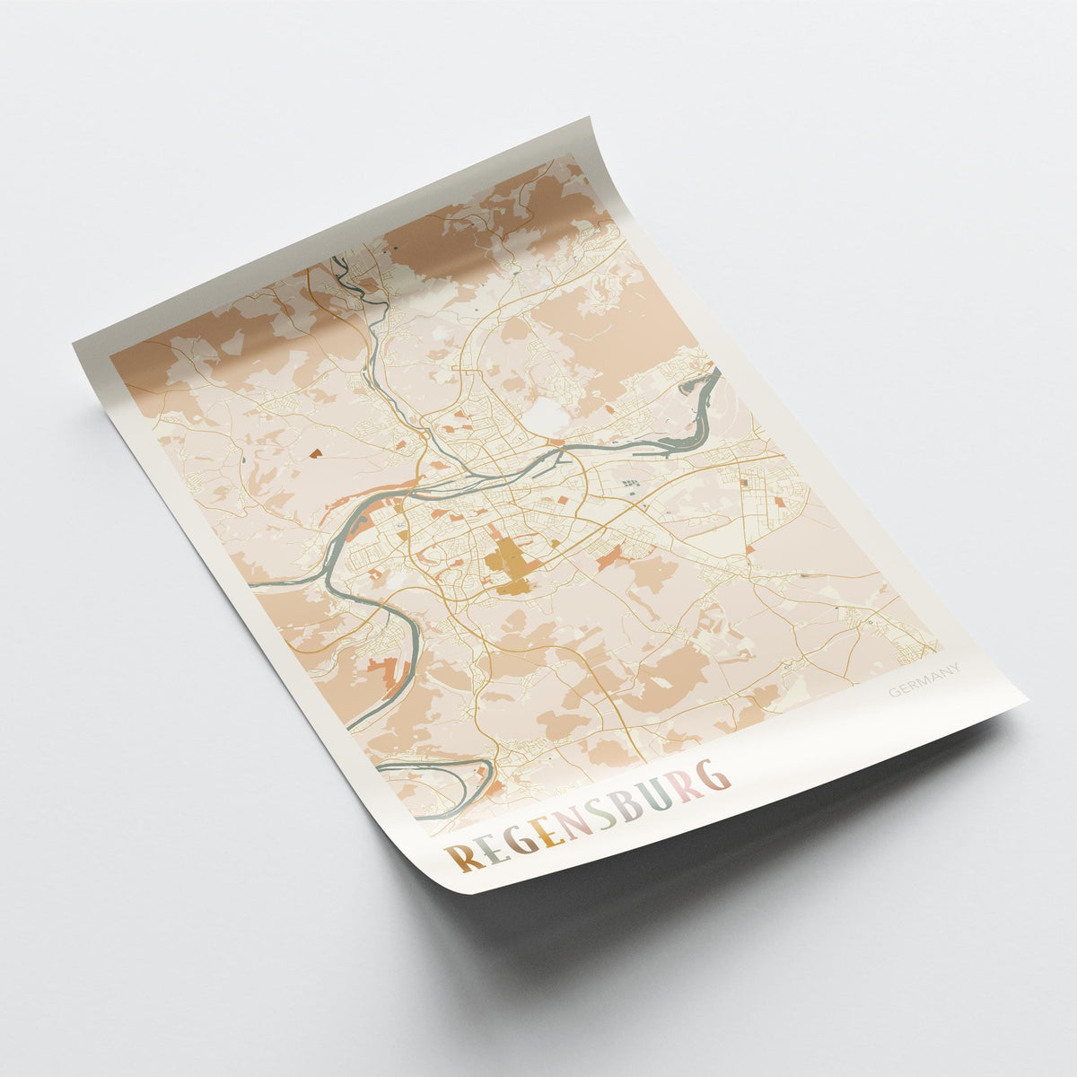 regensburg germany map poster - image 4