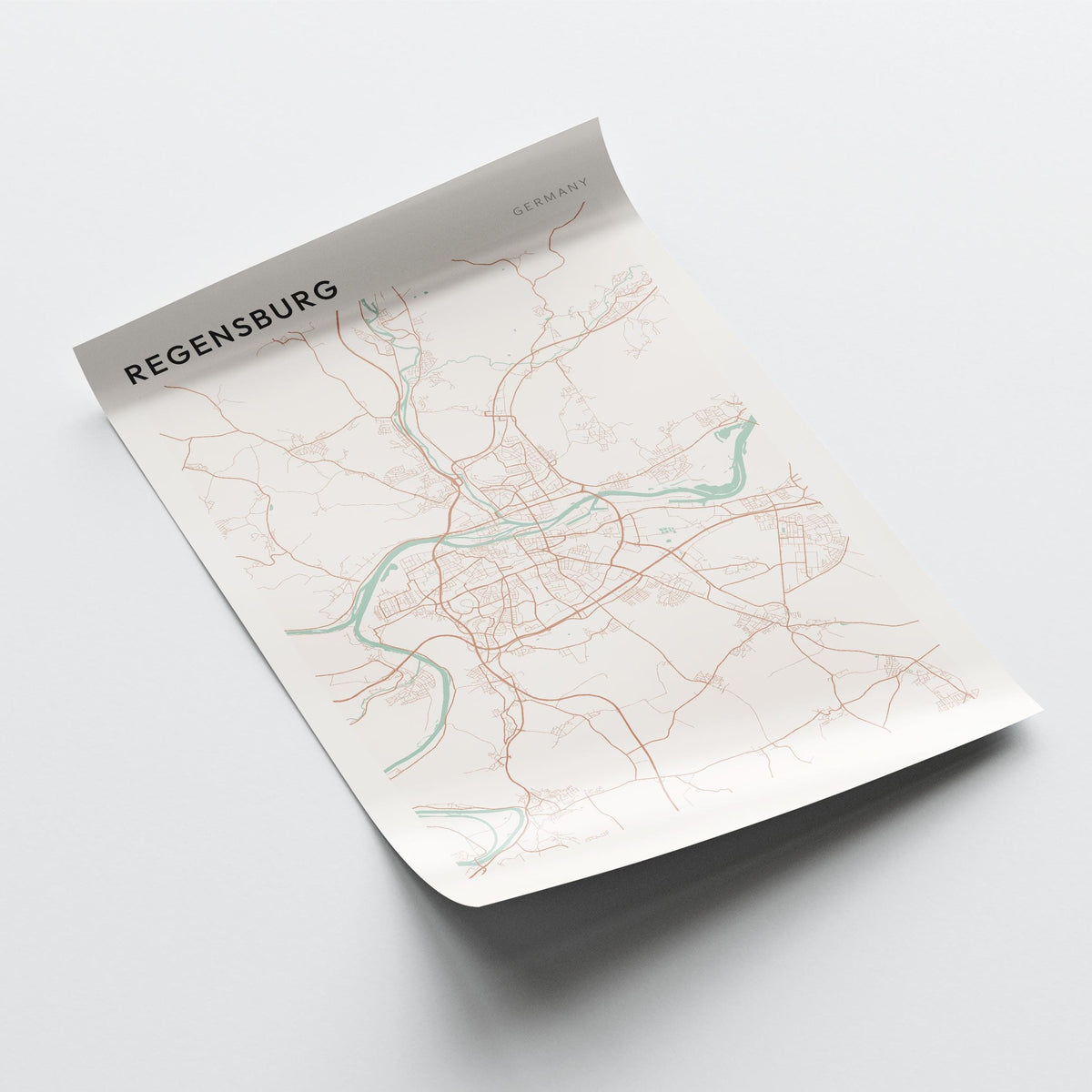 regensburg germany map poster - image 4
