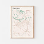 straubing germany map poster - image 1