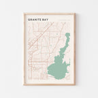 granite bay, california map poster - image 1