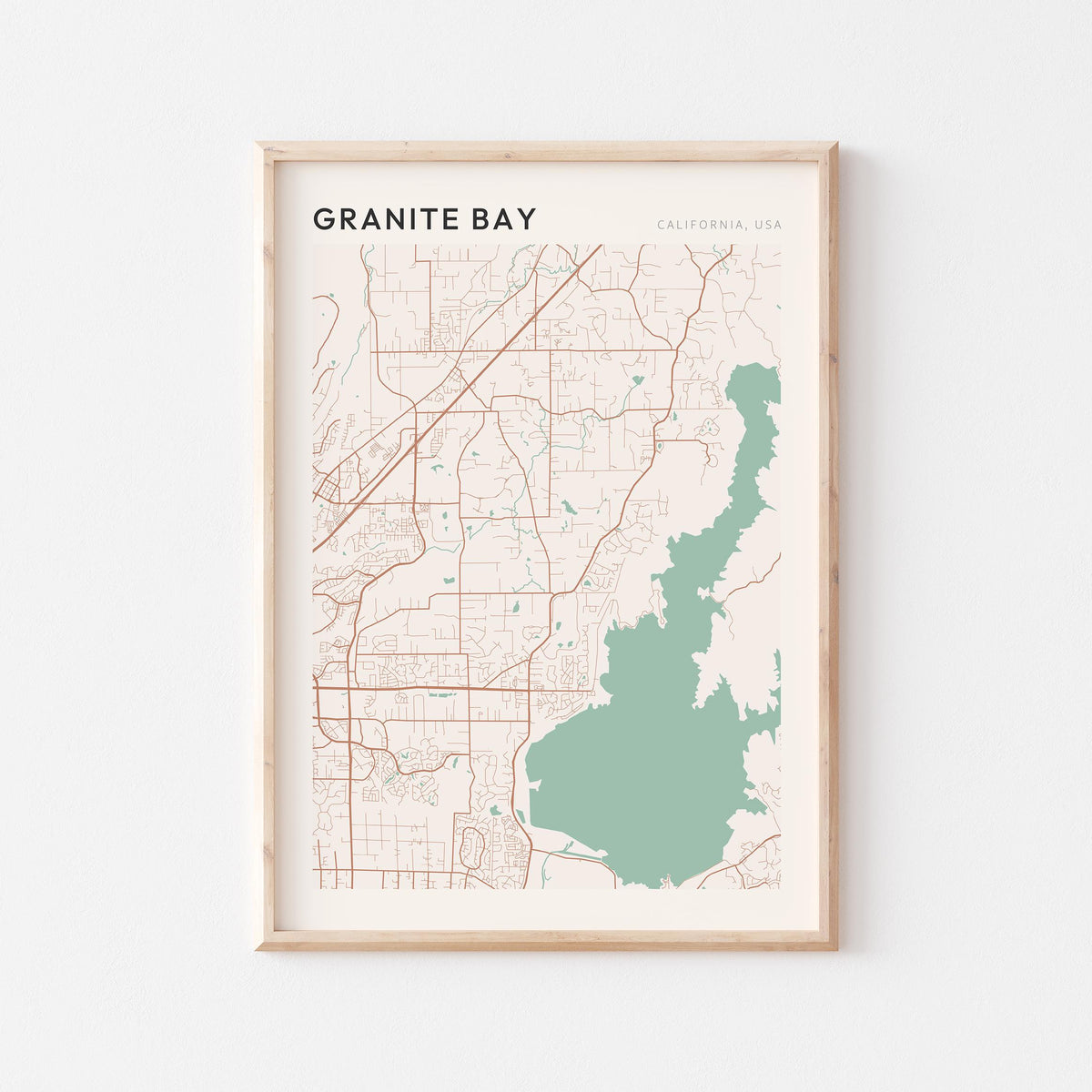 granite bay, california map poster - image 1