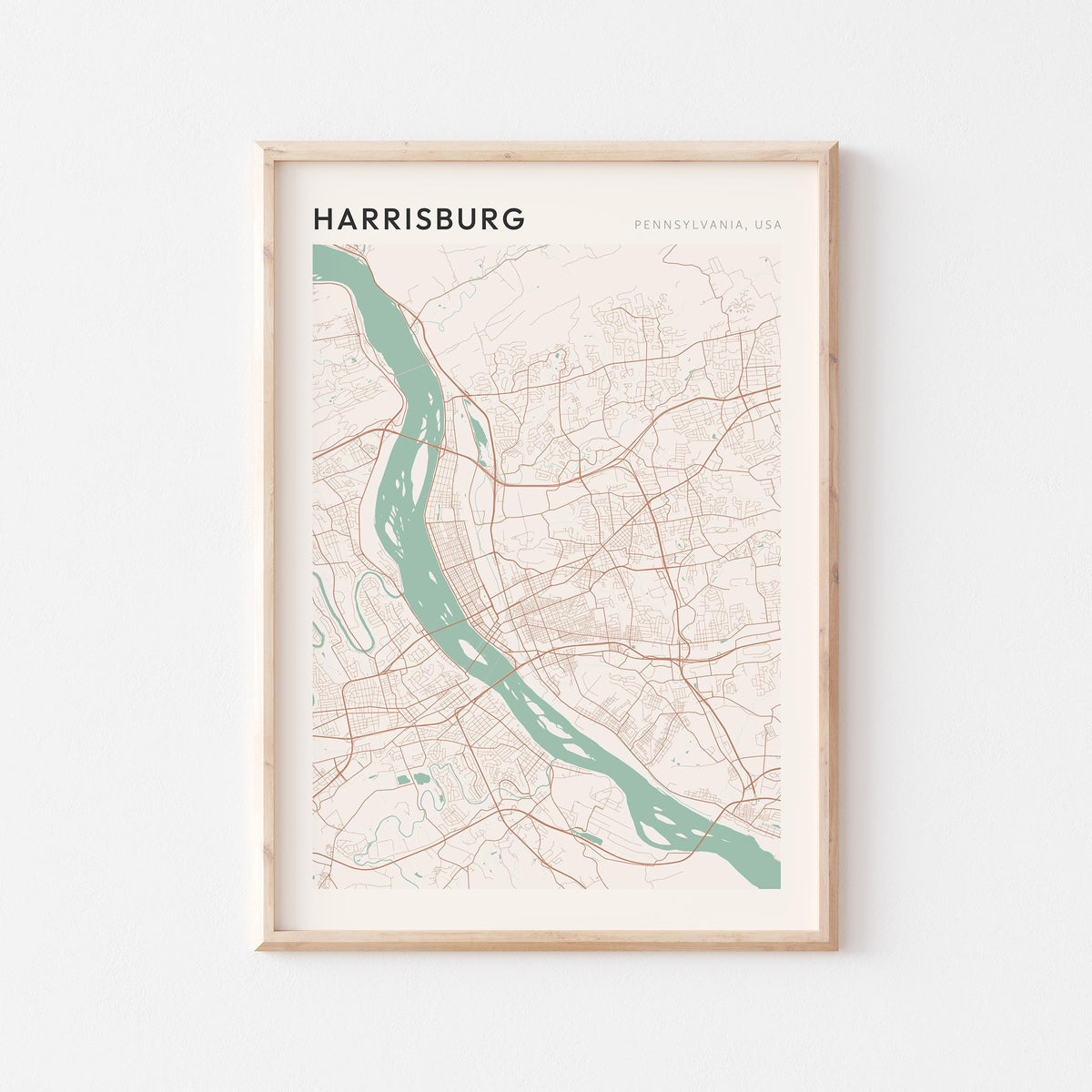 harrisburg, pennsylvania map poster - image 1