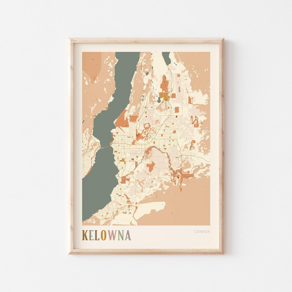 kelowna, british columbia map poster - image 1