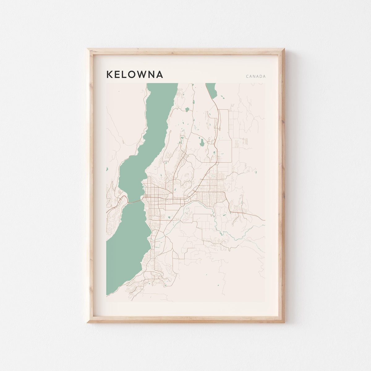 kelowna, british columbia map poster - image 1
