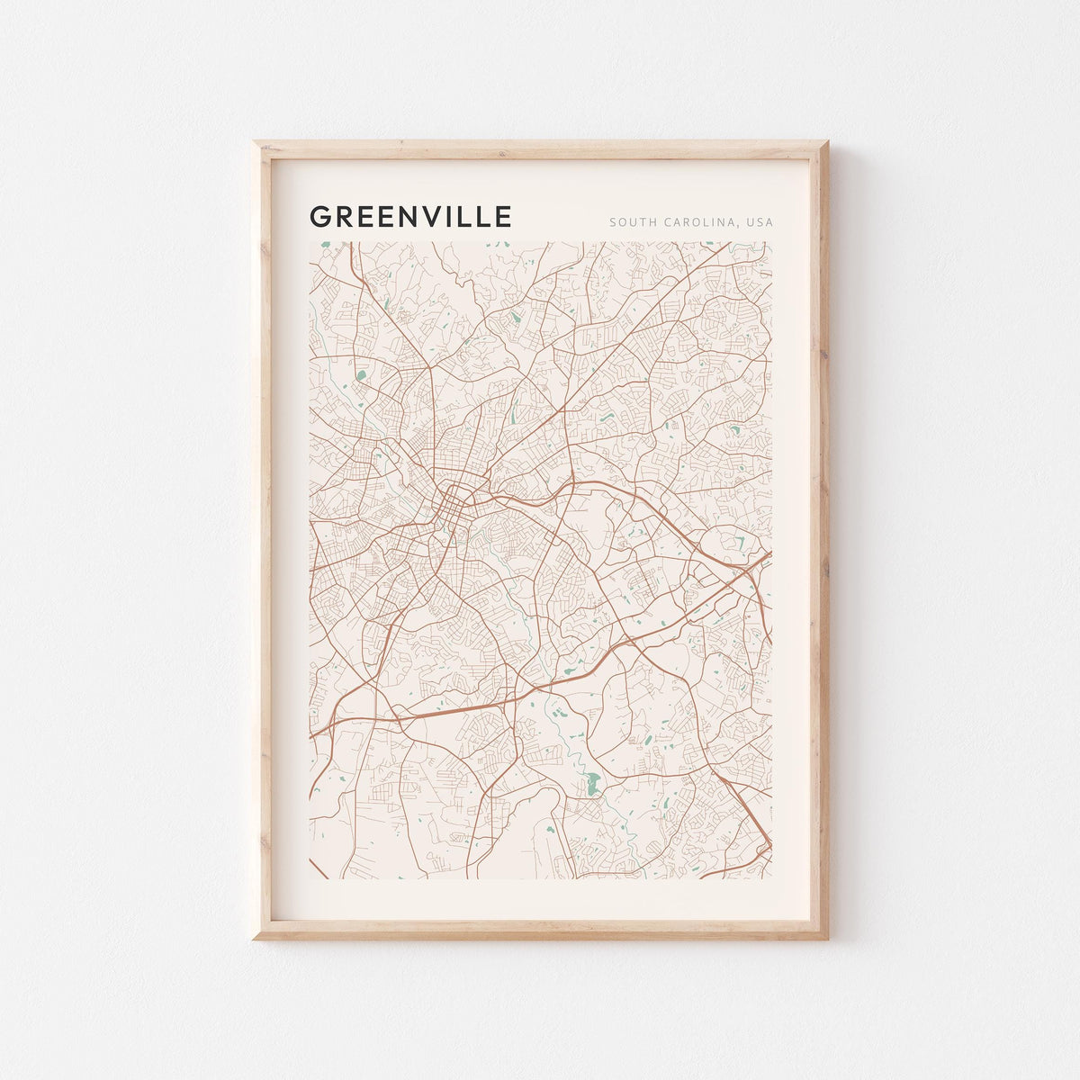 greenville, south carolina map poster - image 1