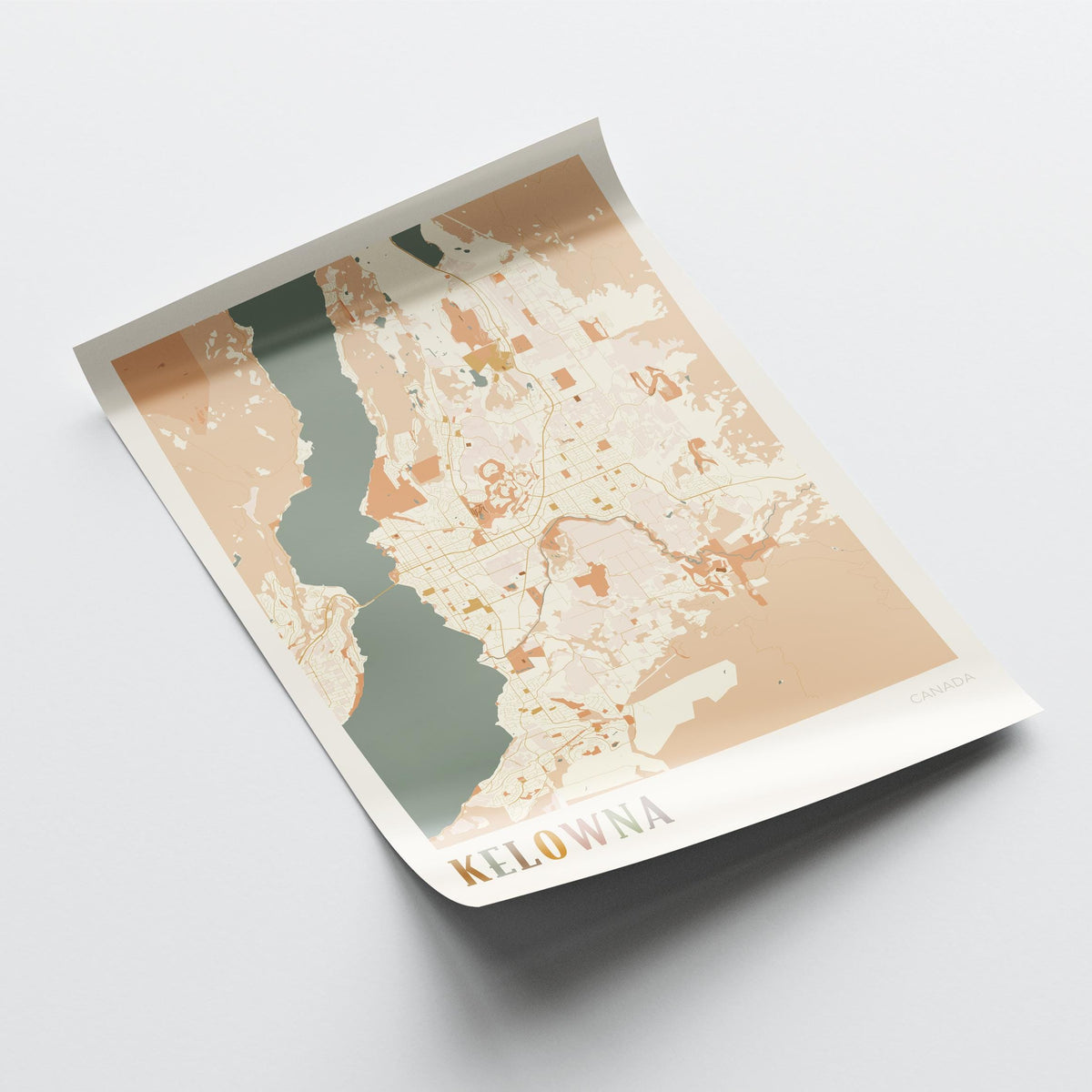 kelowna, british columbia map poster - image 4