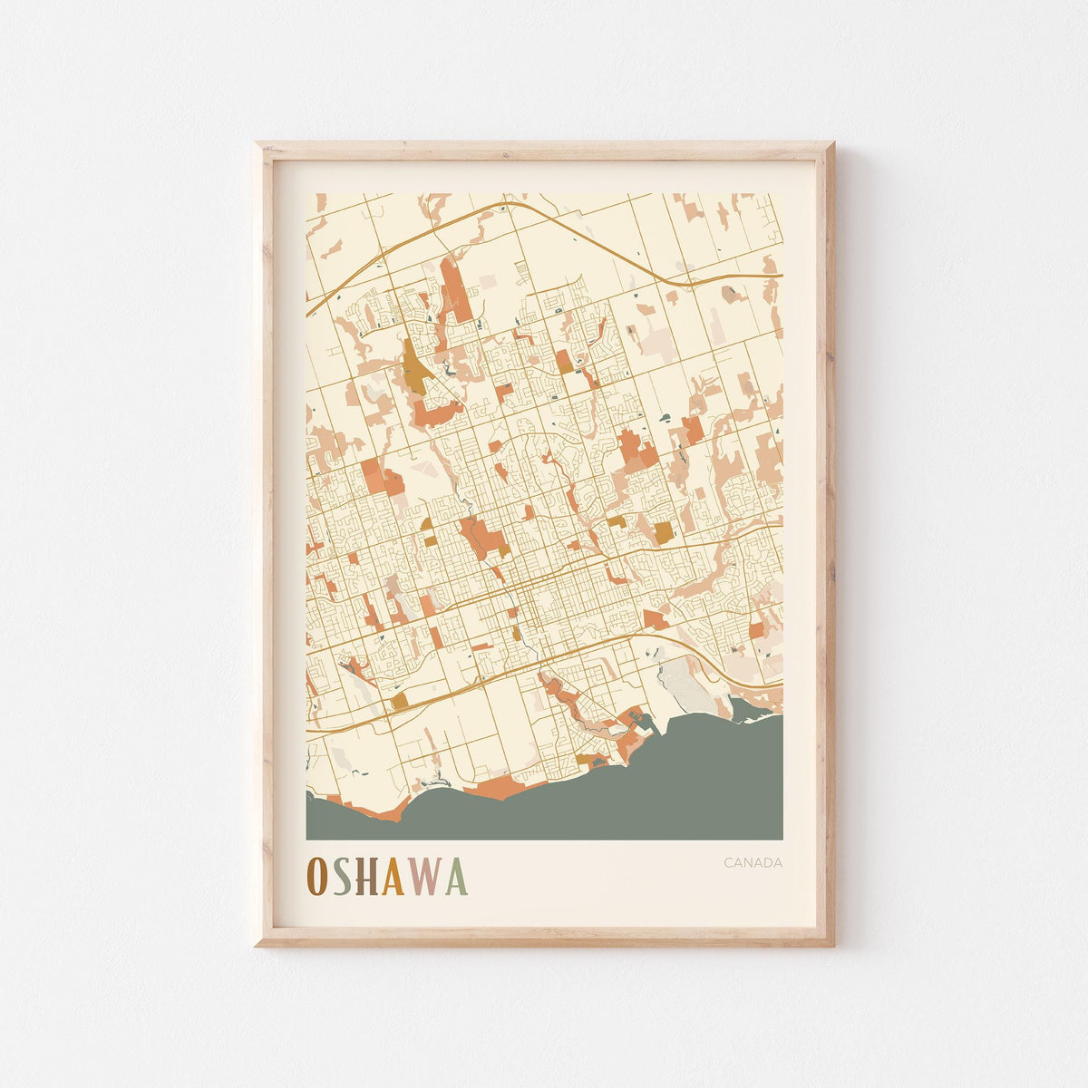 oshawa, ontario map poster - image 1