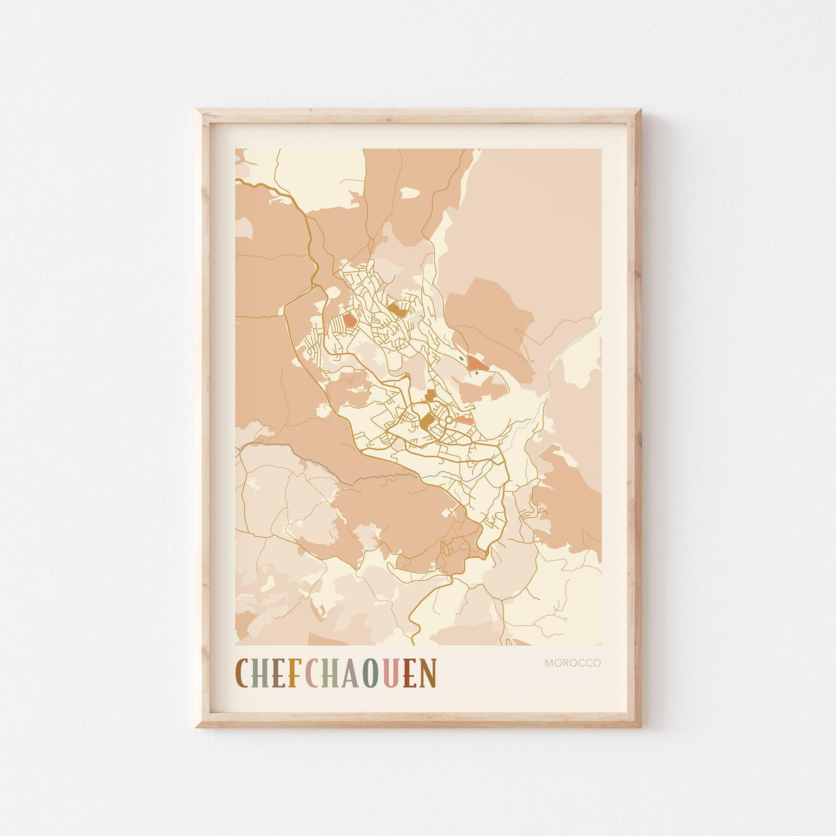 chefchaouen, morocco map poster - image 1