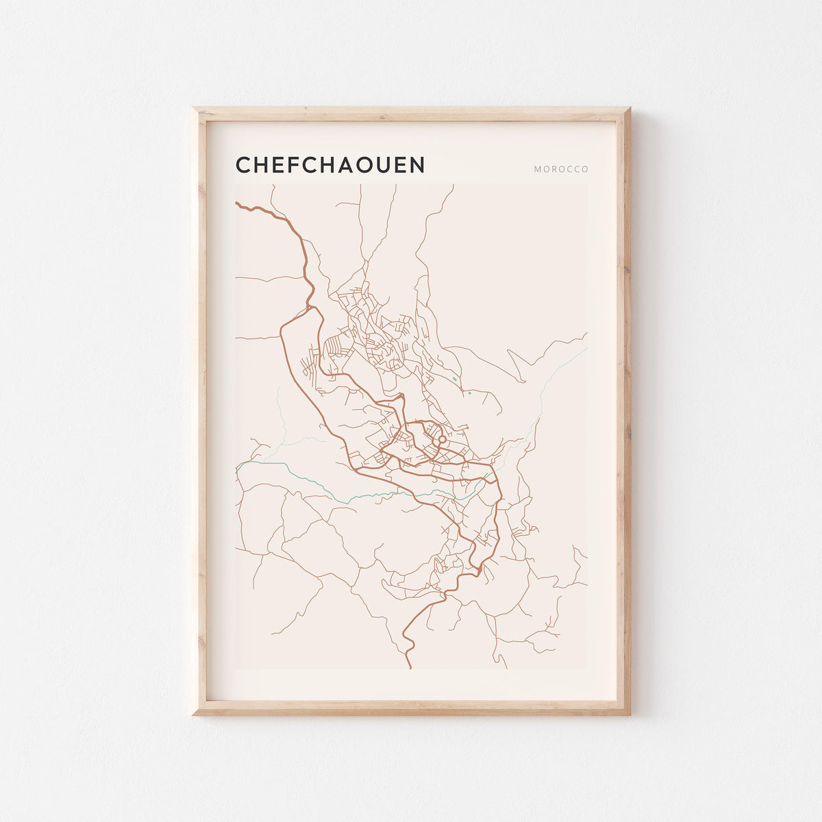 chefchaouen, morocco map poster - image 1